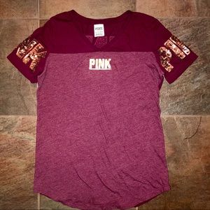 VS Pink Sequined Tee